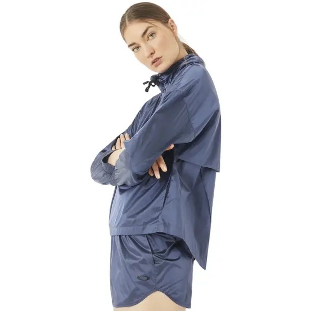 Oakley satin blue hooded SI Luxe Anorak Pullover Jacket size XL